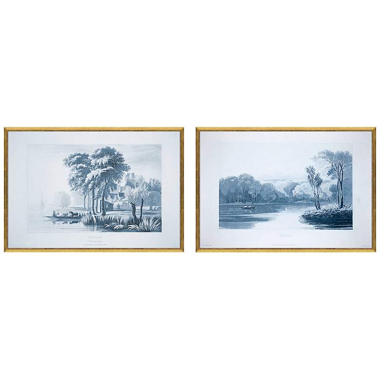 Image 3 Morning & Evening 31"W 2-Piece Framed Giclee Wall Art Set