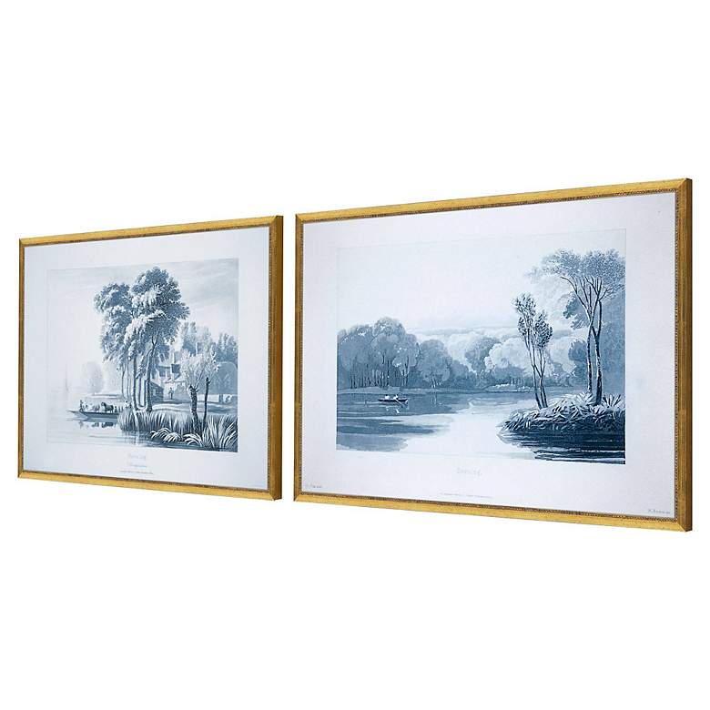 Image 5 Morning & Evening 31"W 2-Piece Framed Giclee Wall Art Set more views