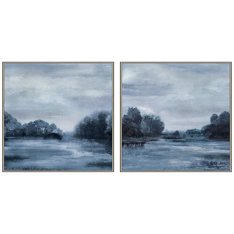 Image 3 Morning Calm 25" Square 2-Piece Framed Giclee Wall Art Set