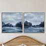 Morning Calm 25" Square 2-Piece Framed Giclee Wall Art Set in scene