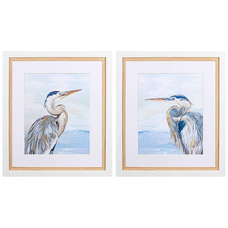 Image 3 Morning Heron 30 inch High 2-Piece Framed Wall Art Set