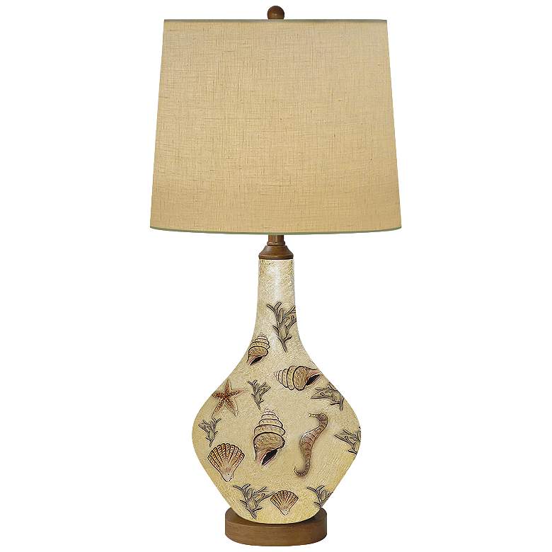 Image 1 Morning Light Hand-Painted 3D Raised Porcelain Table Lamp