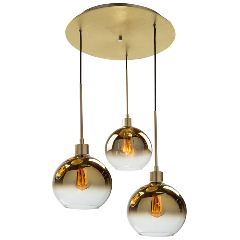 Image 1 Morning Mist 12" Wide 3.Light Gold Pendant