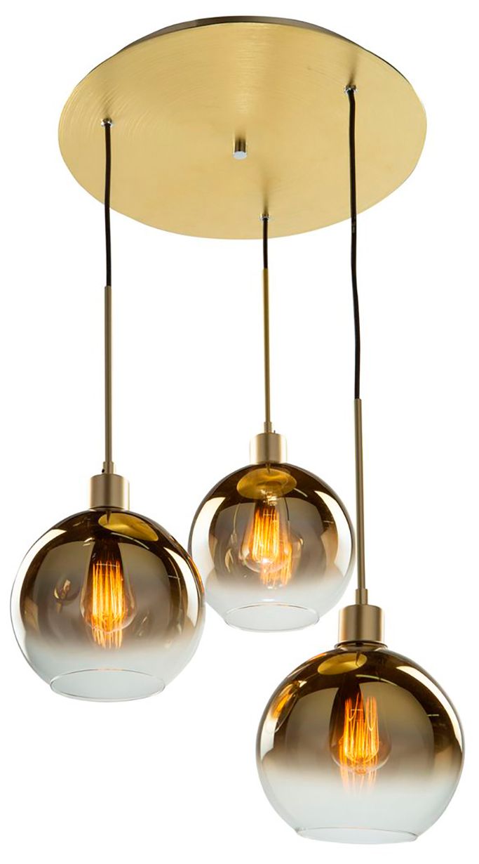 Image 3 Morning Mist 12" Wide 3.Light Gold Pendant more views