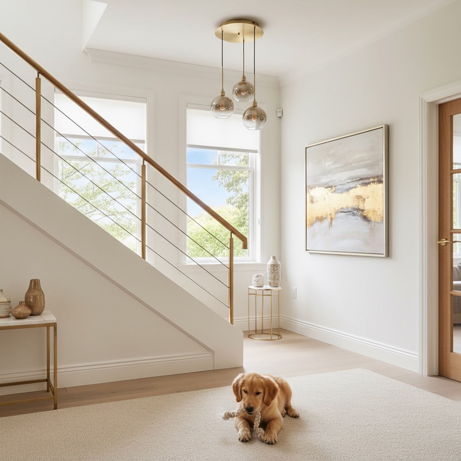 Image 4 Morning Mist 12" Wide 3.Light Gold Pendant more views