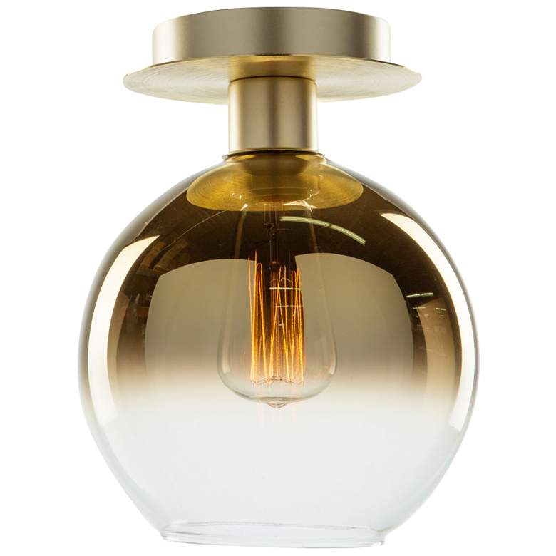 Image 1 Morning Mist 14" Wide Gold Semi-Flush Mount