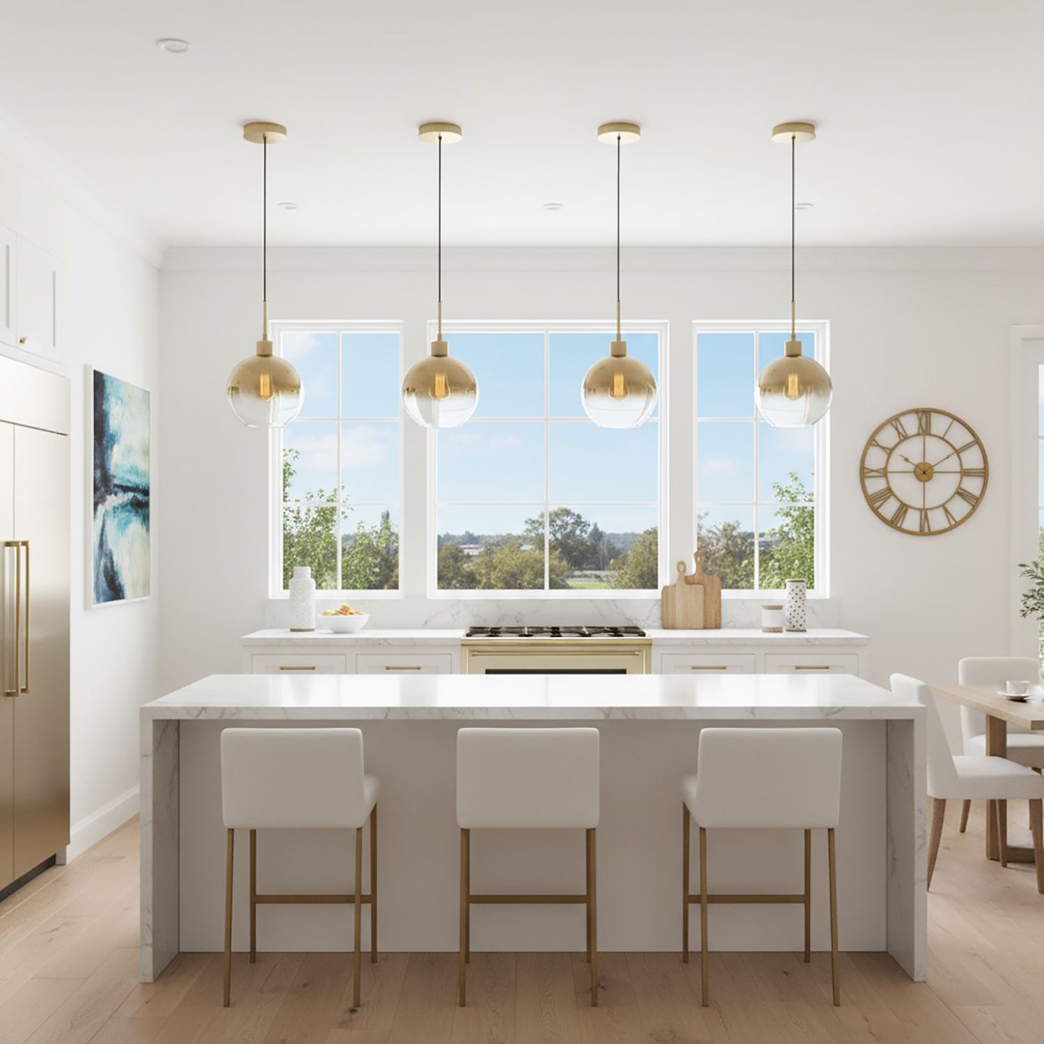 Morning Mist 7 3/4" Wide Gold Pendant