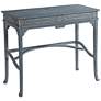 Morning Room 40" Wide Blue and White Wood Campaign Desk
