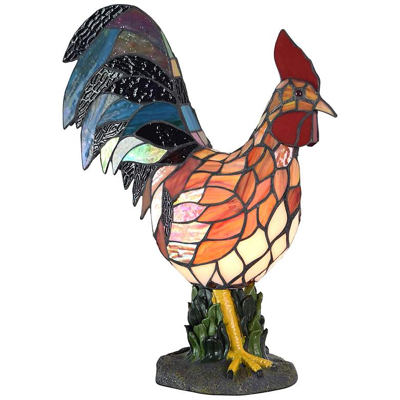 Image 2 Morning Rooster 17 1/2" High Art Glass Accent Table Lamp
