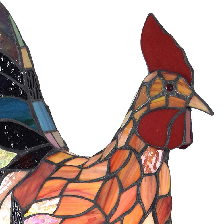 Image 3 Morning Rooster 17 1/2" High Art Glass Accent Table Lamp more views