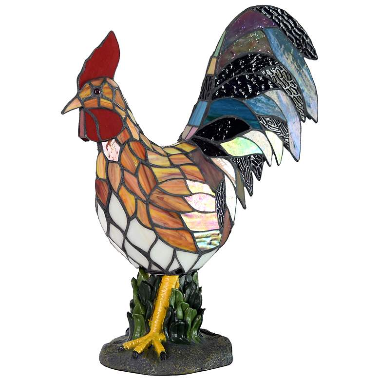 Image 4 Morning Rooster 17 1/2" High Art Glass Accent Table Lamp more views