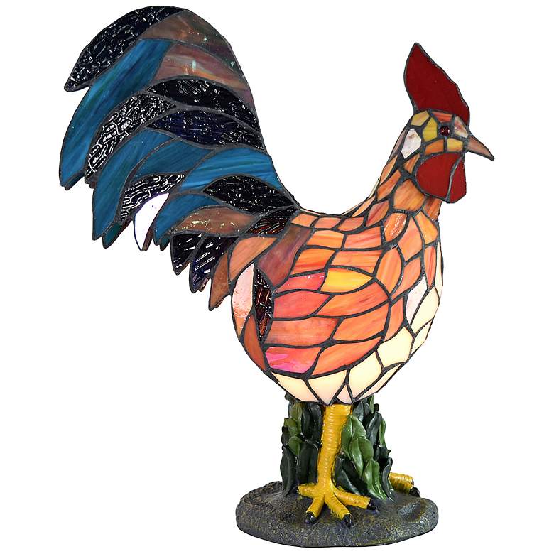 Image 6 Morning Rooster 17 1/2" High Art Glass Accent Table Lamp more views