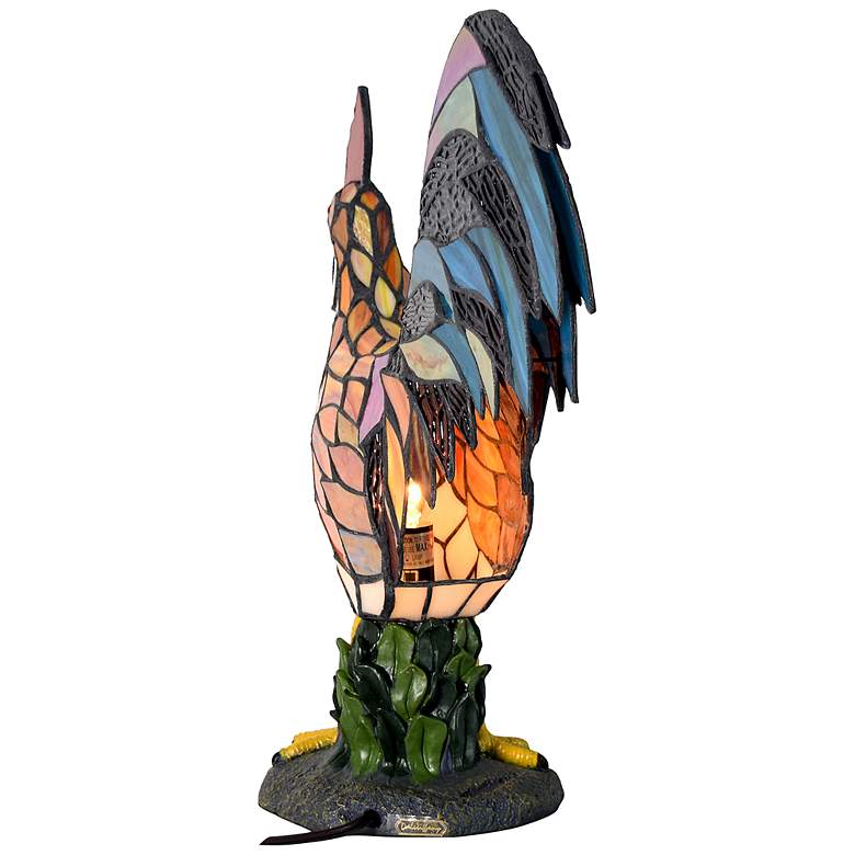 Image 7 Morning Rooster 17 1/2" High Art Glass Accent Table Lamp more views