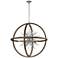 Morning Star 19.5" Wide 6-Light Pendant - Aged Fir with Chrome