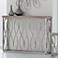 Moroccan 46" Wide White-Washed Wood and Nickel Console Table