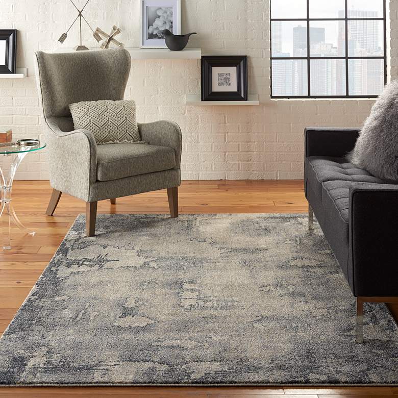 Image 1 Moroccan Celebration 5'3" x 7'3" Blue/Beige Indoor Rug
