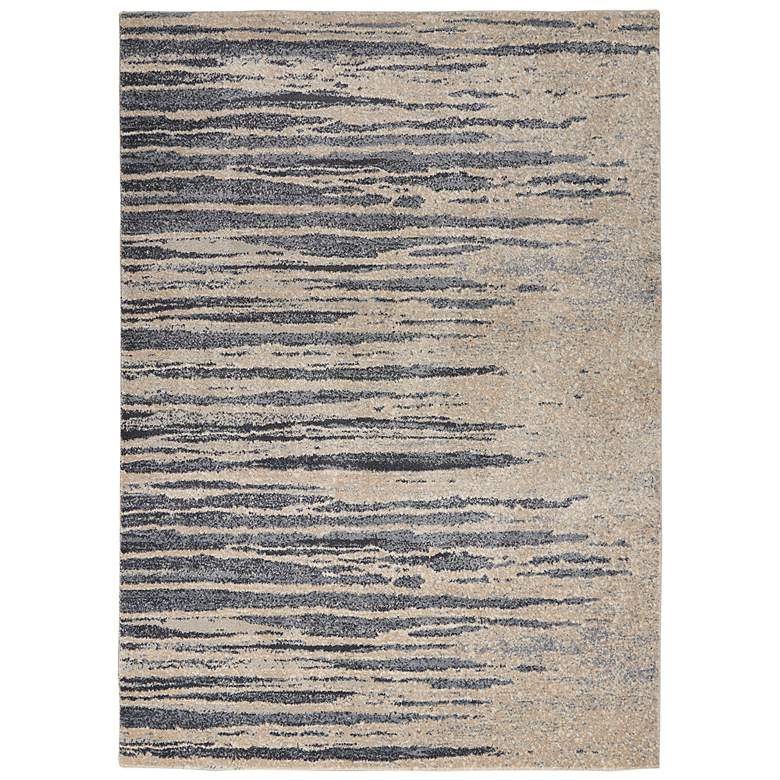 Image 2 Moroccan Celebration 5'3" x 7'3" Blue/Beige Indoor Rug
