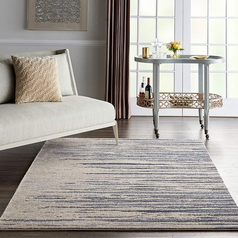 Image 1 Moroccan Celebration 5'3" x 7'3" Blue/Beige Indoor Rug