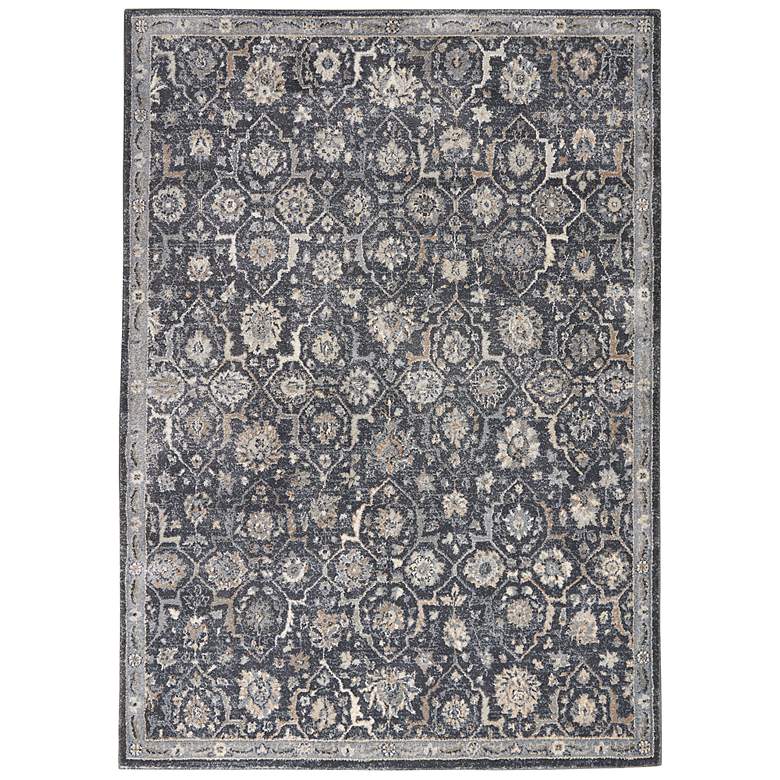 Image 2 Moroccan Celebration 5'3" x 7'3" Navy Bordered Indoor Rug