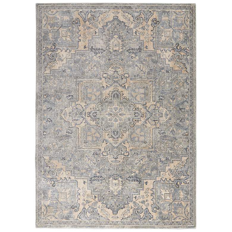 Image 2 Moroccan Celebration 5'3" x 7'3" Silver Center Indoor Rug