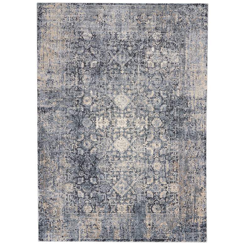 Image 2 Moroccan Celebration 5'3" x 7'3" Slate Floral Indoor Rug
