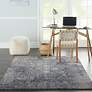 1_Moroccan Celebration 5'3" x 7'3" Slate Floral Indoor Rug