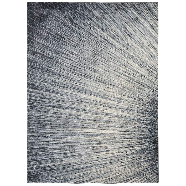 Image 2 Moroccan Celebration 5'3"x7'3" Blue/Grey Ombre Indoor Rug
