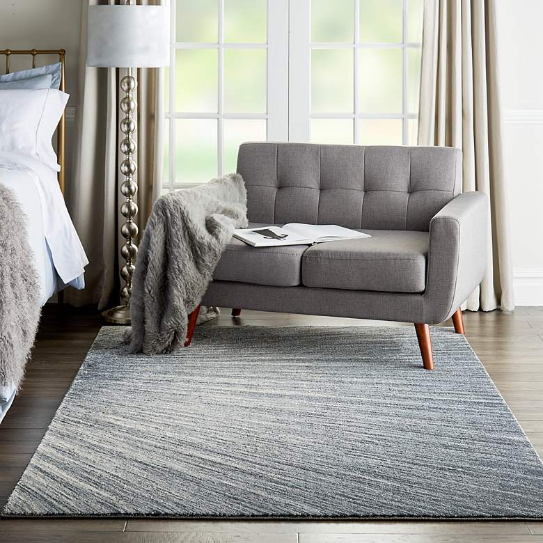 Image 1 Moroccan Celebration 5'3"x7'3" Blue/Grey Ombre Indoor Rug