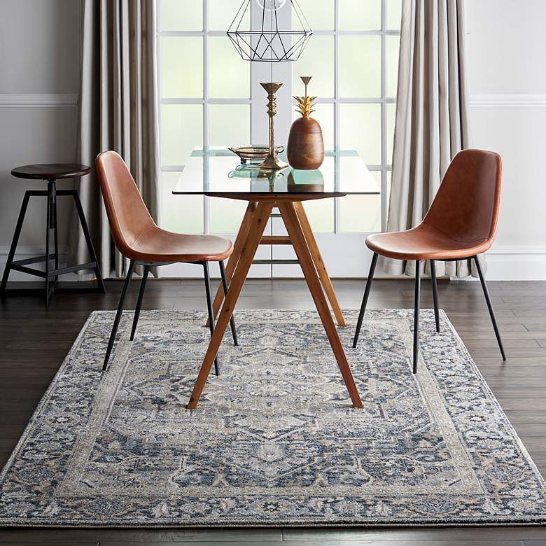 Image 1 Moroccan Celebration 5'3"x7'3" Navy Center Indoor Rug