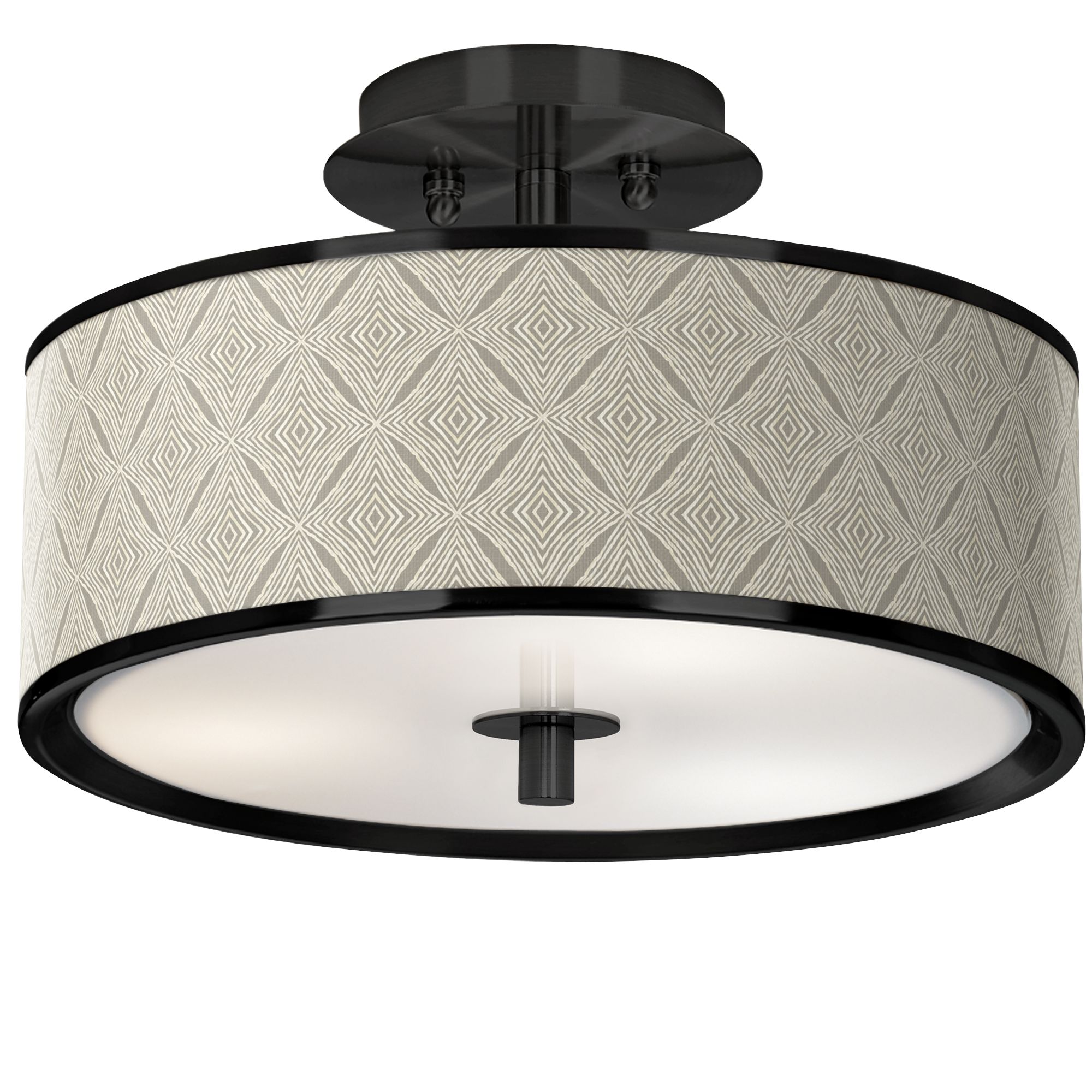 Image Moroccan Diamonds Black 14" Wide Ceiling Light