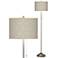 Moroccan Diamonds Brushed Nickel Pull Chain Floor Lamp