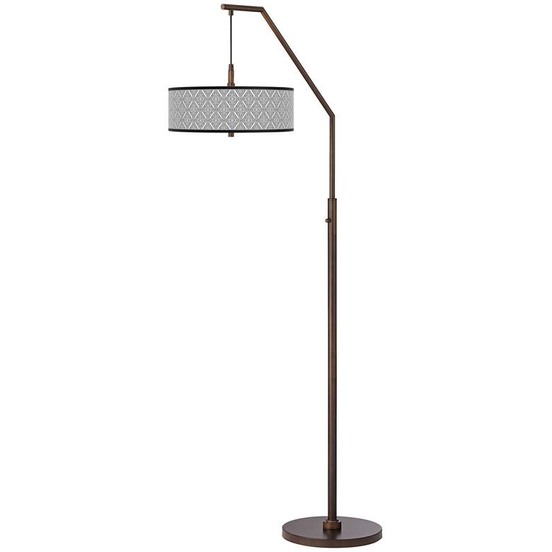 Image 2 Moroccan Diamonds II Bronze Downbridge Arc Floor Lamp