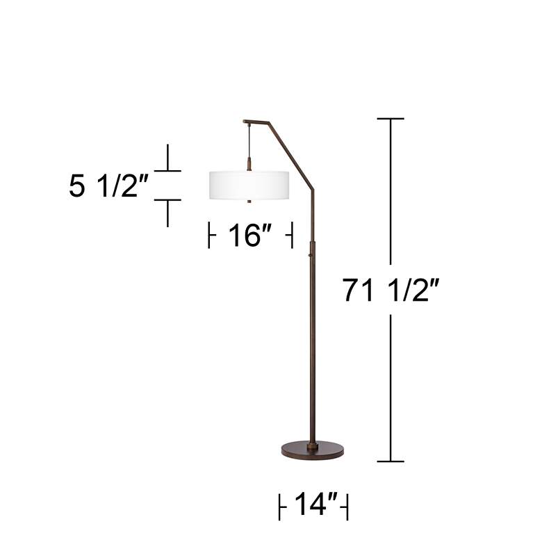 Image 7 Moroccan Diamonds II Bronze Downbridge Arc Floor Lamp more views