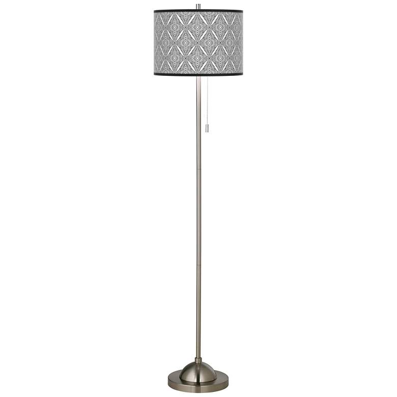 Image 2 Moroccan Diamonds II Brushed Nickel Pull Chain Floor Lamp