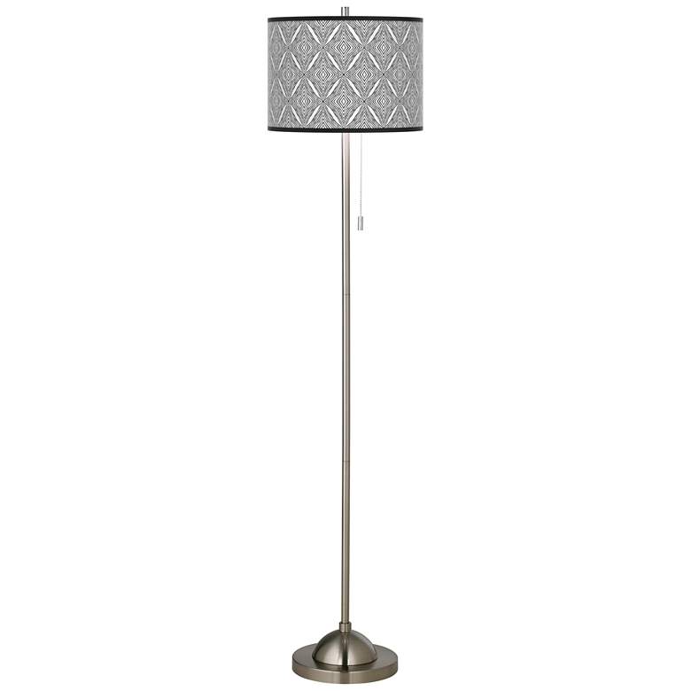 Image 2 Moroccan Diamonds II Brushed Nickel Pull Chain Floor Lamp