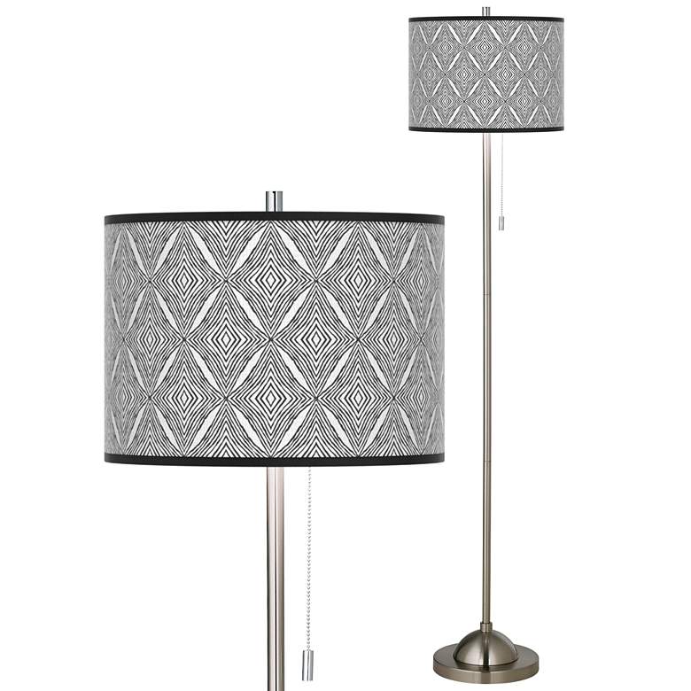 Image 1 Moroccan Diamonds II Brushed Nickel Pull Chain Floor Lamp