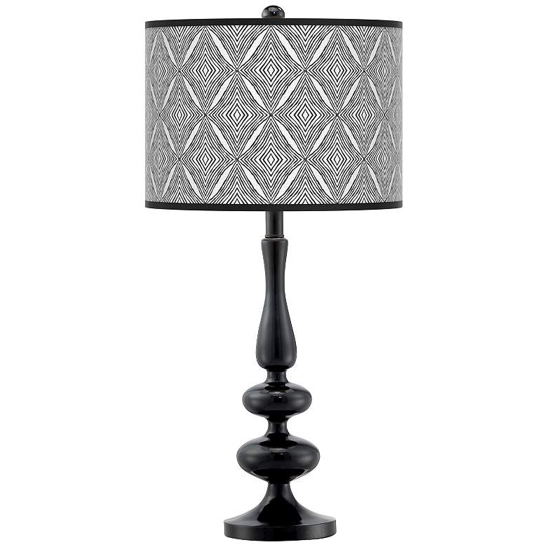 Image 1 Moroccan Diamonds II Giclee Paley Black Table Lamp