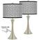 Moroccan Diamonds II Trish Nickel Touch Table Lamps Set of 2