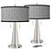 Moroccan Diamonds II Vicki Nickel USB Table Lamps Set of 2