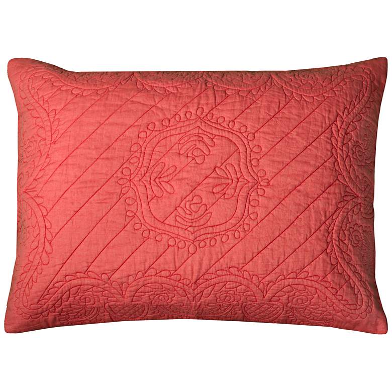 Image 1 Moroccan Fling Coral Matelasse Quilted King Pillow Sham