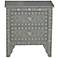 Moroccan Floral Two Drawer Gray Accent Table