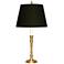 Moroccan Polished Brass Table Lamp with Black Linen Shade