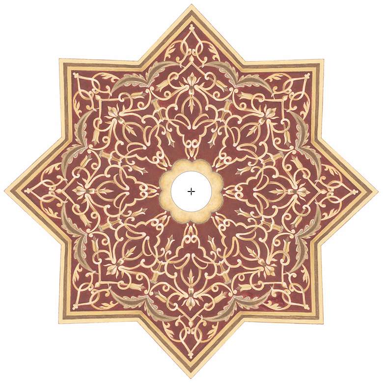 Image 2 Moroccan Scroll 36" Wide Repositionable Ceiling Medallion