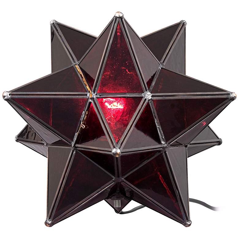 Image 1 Moroccan Star Amethyst Red Accent Table Lamp