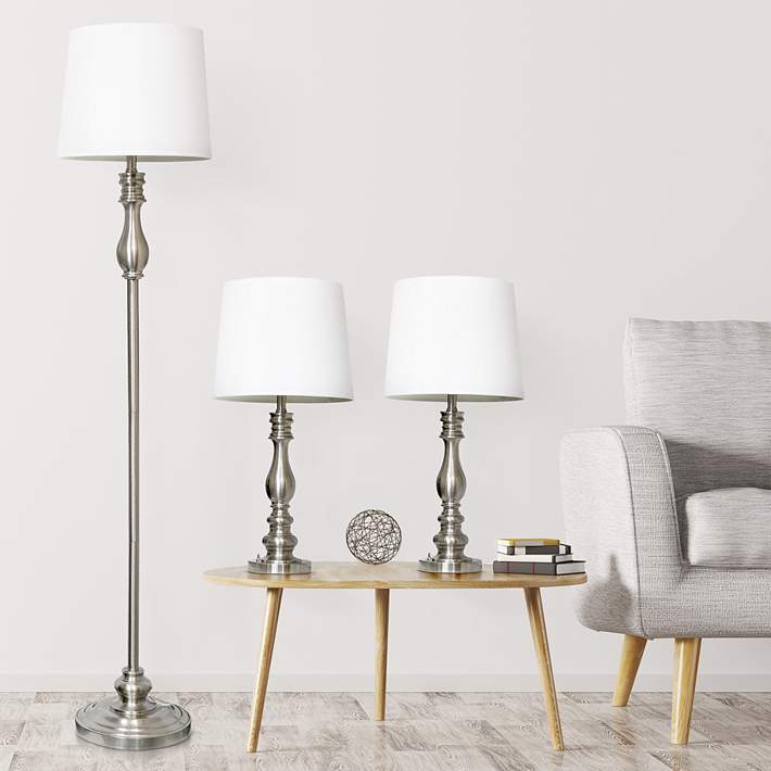 Classic Brushed Steel Metal Table Lamp Classic Brushed Steel Metal Table Lamp