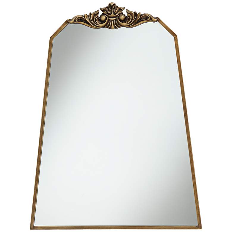 Image 3 Morrey 25 3/4 inch x 34 1/4 inch Crown Top Angled Wall Mirror