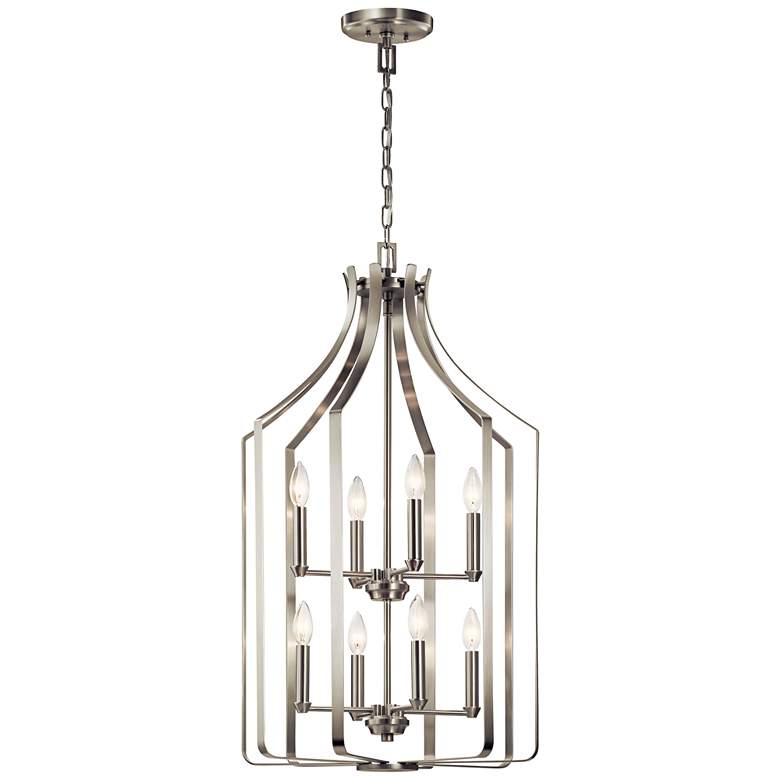 Image 2 Morrigan 19 inch Wide Brushed Nickel 8-Light Foyer Chandelier