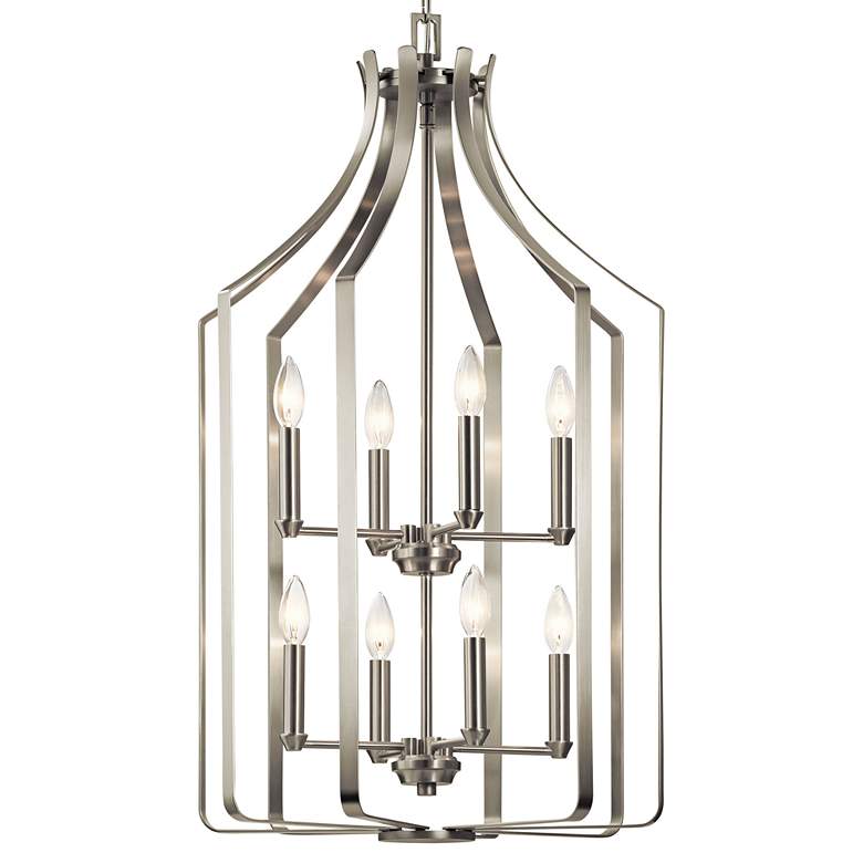 Image 3 Morrigan 19" Wide Brushed Nickel 8-Light Foyer Chandelier more views