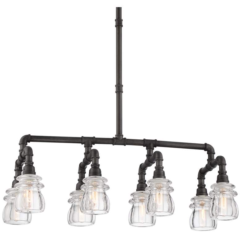 Image 1 Morril 35" Wide Antique Bronze 8-Light Island Pendant Light