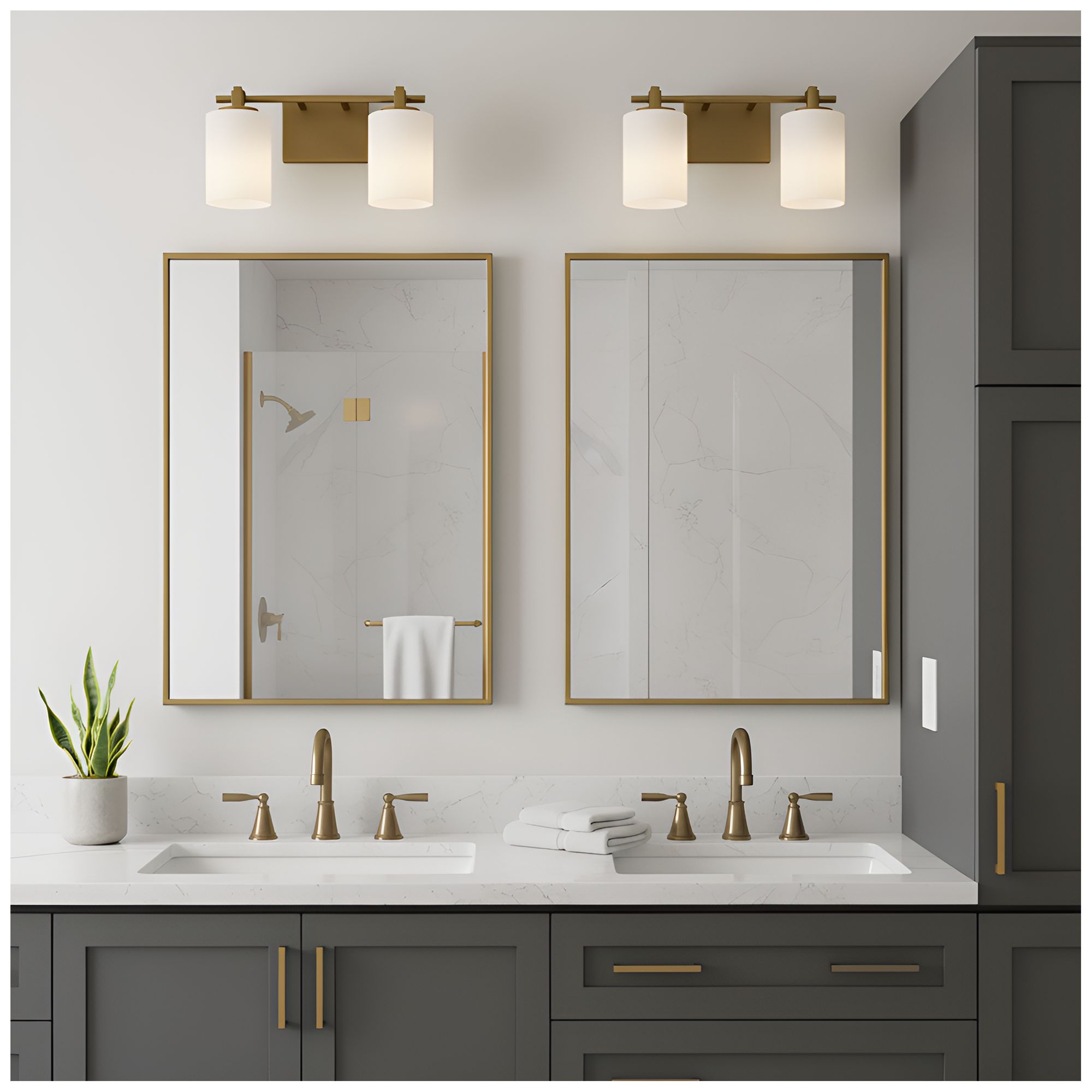 Image 7 Morris 2-Light Weathered Brass Vanity Light more views